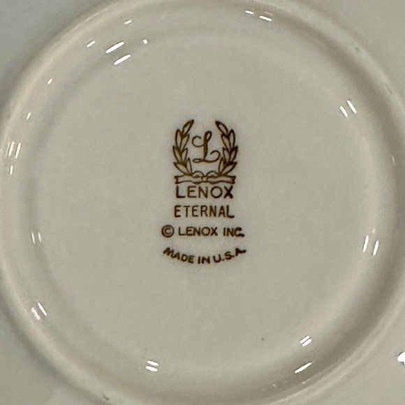 LENOX Eternal Gold Trim China Coffee Cup Saucers 6” Lot of 12. Great Condition - Picture 8 of 8